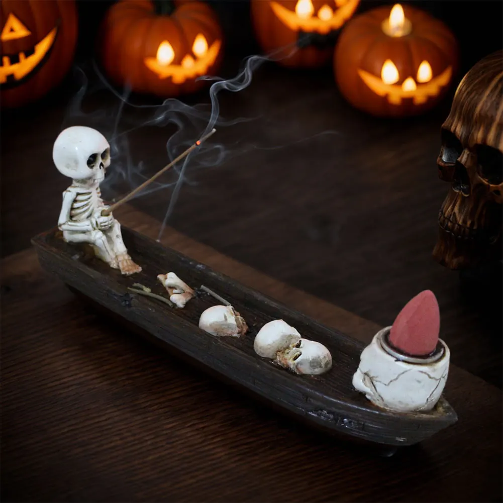 Calaveras Decorativas Soporte Para Quemador De Incienso Con