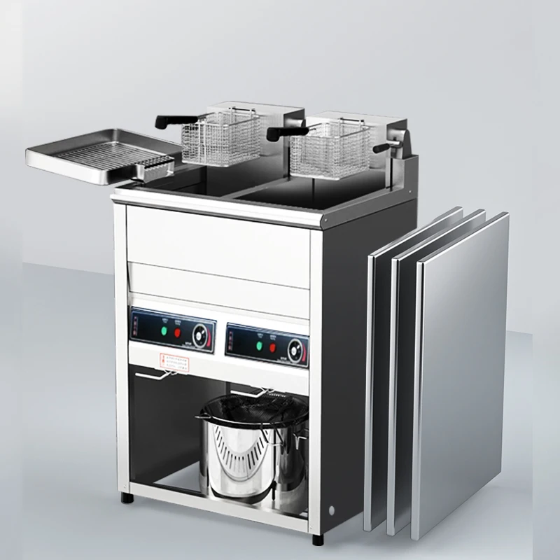 20L+20L commercial double tank electric deep fryer Chips Machine Potato Industrial Oil Fryer