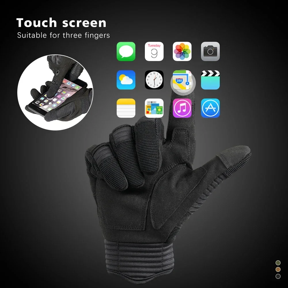 Touch Screen Tactical Full Finger Gloves Paintball Shooting Airsoft Combat Work Driving Riding Hunting Gloves Men Women