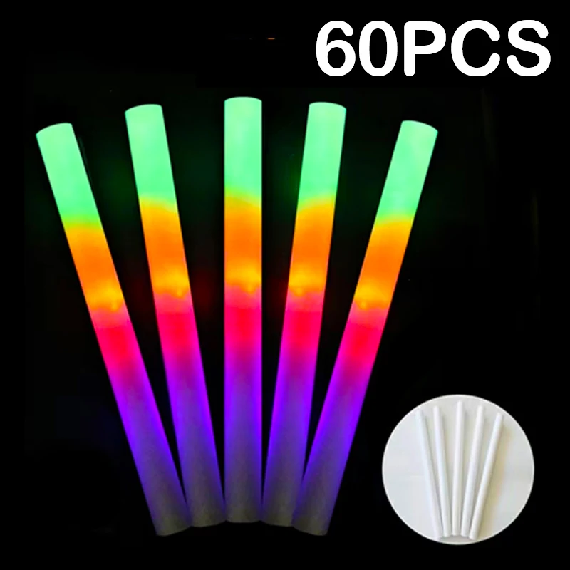 10/1pcs LED Foam Glow Sticks Light-Up Sponge Lightstick Glow In The Dark  Party Supplies For Wedding Birthday Concert Christmas - AliExpress