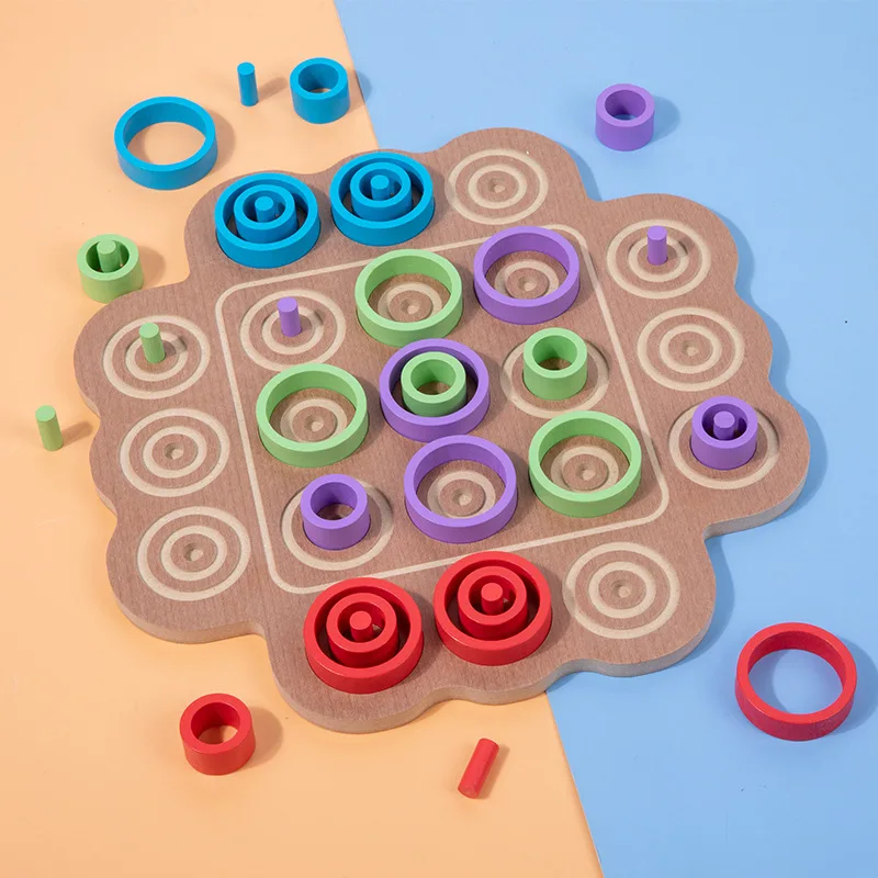 

Children Rings Chess Montessori Logical Thinking Training Board Games Educational Party Parent-Child Interaction