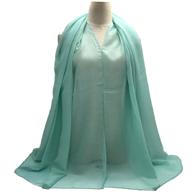 Cross-Border Voile Monochrome Women's Breathable Thin Scarf Soft Solid Color Scarf Silk One Piece