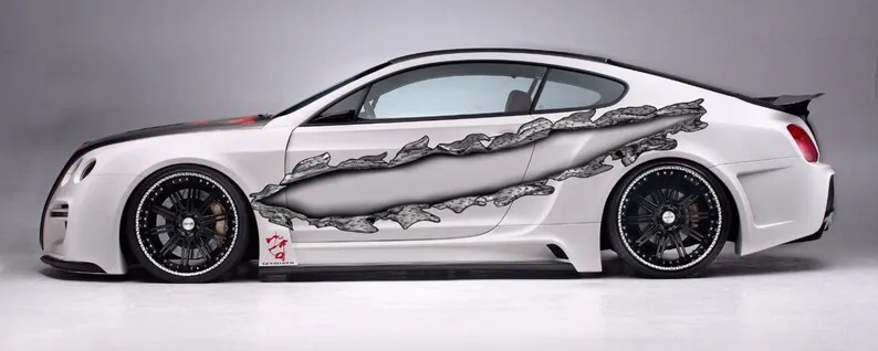 

Ripped Metal Full Color Car Vinyl Design, Ripped Metal wrap, Car Vinyl, zzs_3