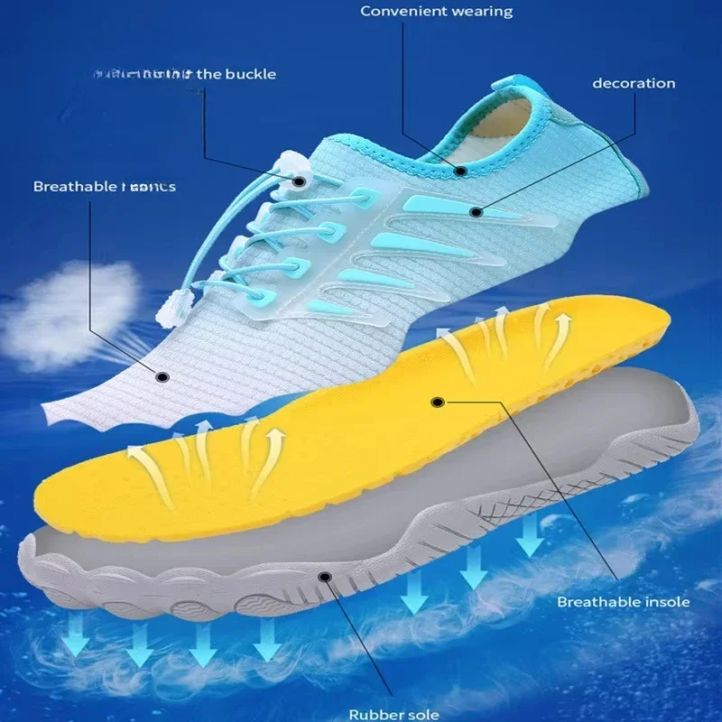 Women Upstream Barefoot Beach Aqua Shoe Non Slip Men Quick-Dry Surf Boat Beach Comfortable Water Shoe Breathable Wading Shoes 5