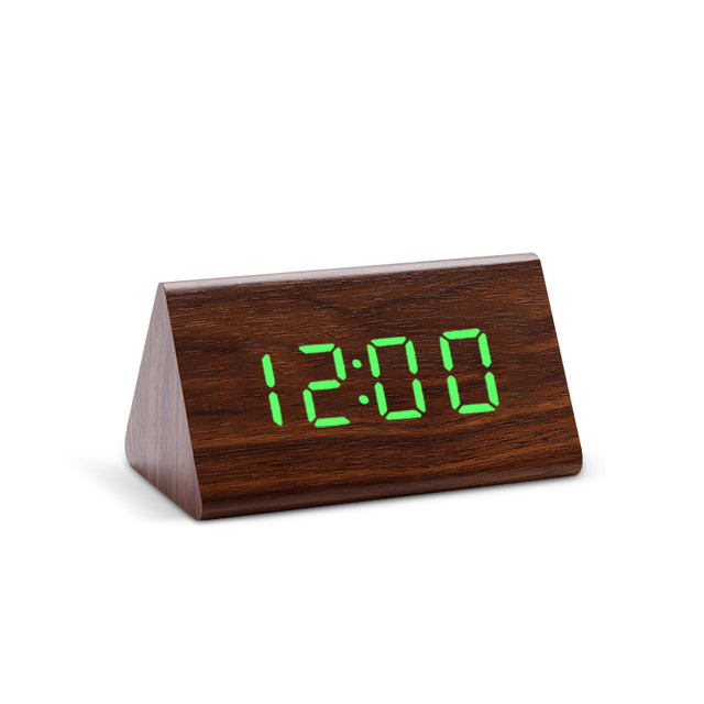 Clock LED Wooden Alarm Clock Table Sound Control Electronic Clocks Desktop USB/AAA Powered Desperadoes Home Table Decor