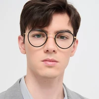 Нью-йоркская винтажная овальная круглая оправа для очков TB905 мужские и женские классические очки брендовые очки из чистого титана с футляром — изображение 6