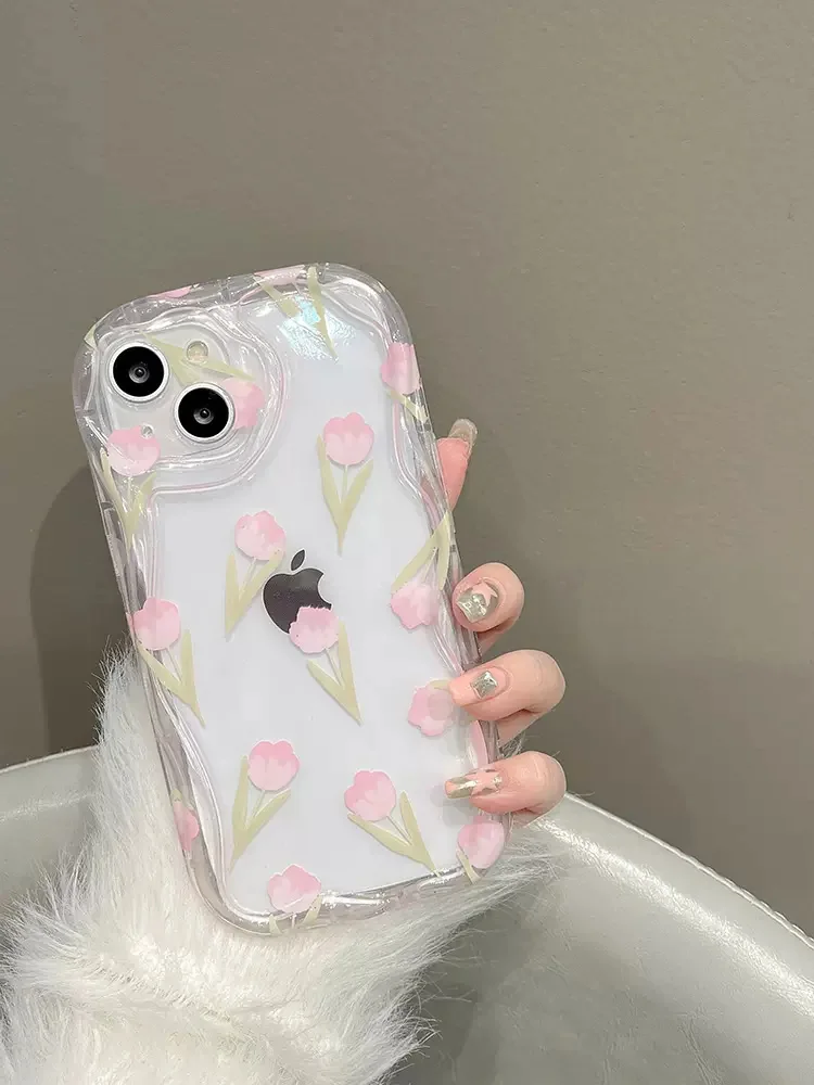 Tulip Grip Holder Wave Cover - Stylish Protective Phone Case