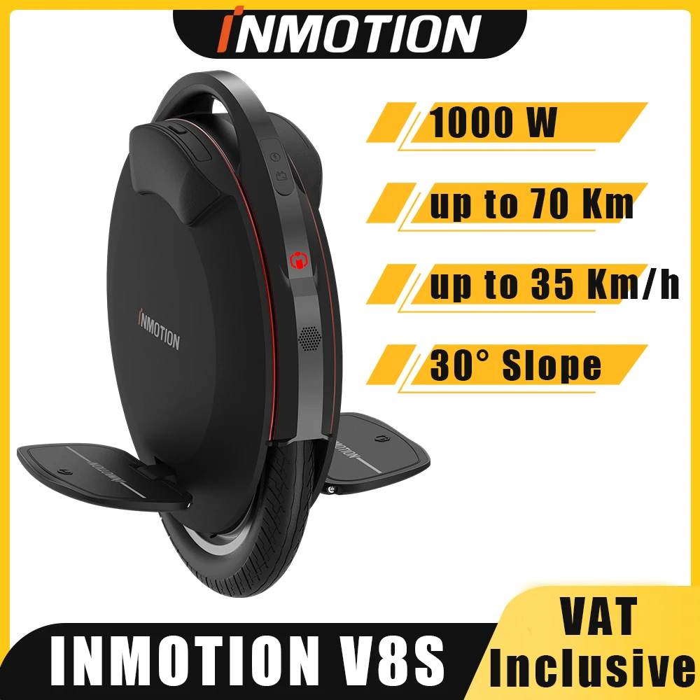 OriginalINMOTIONV8SElectricUnicycle1000WMotor35KMHSpeed70KMRangeOneWheelSelf