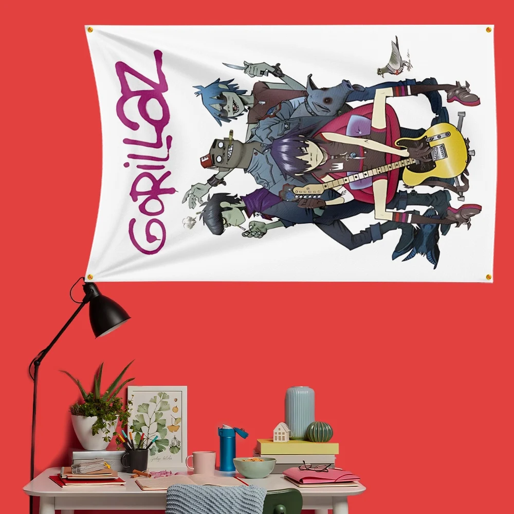 Gorillaz-Inspired Rock Music Flag - Large Decorative Banner