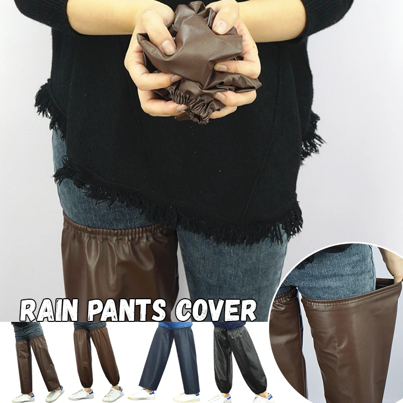 Motorcycle Rain Pants Outdoor Rain Pants Leg Covers Hiking Camping Riding PVC Waterproof Prevent Splashing Knee Length Legs Cover Moto Accessories