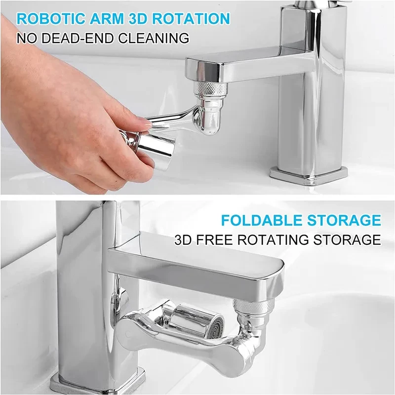 1 ABS Universal Rotating 1080 ° Faucet, Spray Nozzle, Washbasin Faucet, Kitchen Faucet, Extended Aerator Nozzle 6