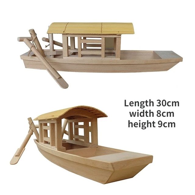Small fishing boat model family decoration ornaments small wooden boat  wooden craft boat wooden solid wooden boat model