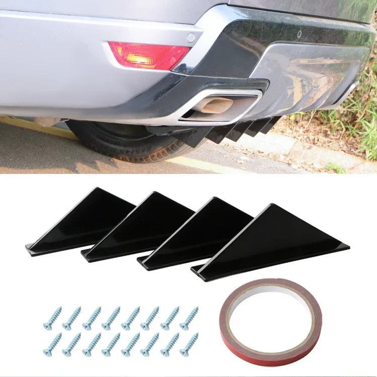 

Universal Car Rear Bumper Strip Lip Spoiler Diffuser Splitter Scratch Protector Bright Black Anti-collision Protection