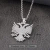 VANAXIN Iced Out Albanian Eagle Pendant  Hip Hop Necklace for Men 14k Gold Color CZ Zircon Folk  National Style Jewelry Gift 5