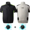 Summer Ice Vest Men's Fan Jacket USB Refrigeration Air Conditioning Clothing Outdoor Heat Protection Fishing Work Short Sleeve 2