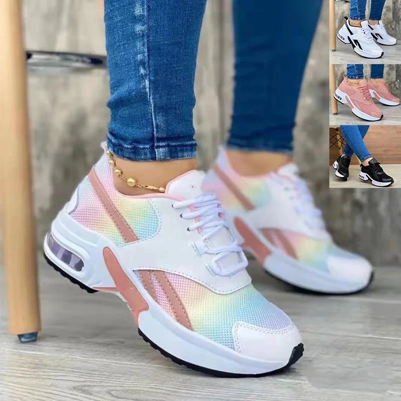 

Women Casual Sneakers Mesh Breathe Shoes Platform Lace Up Sport Shoes Tennis Running Shoes Zapatillas De Deporte