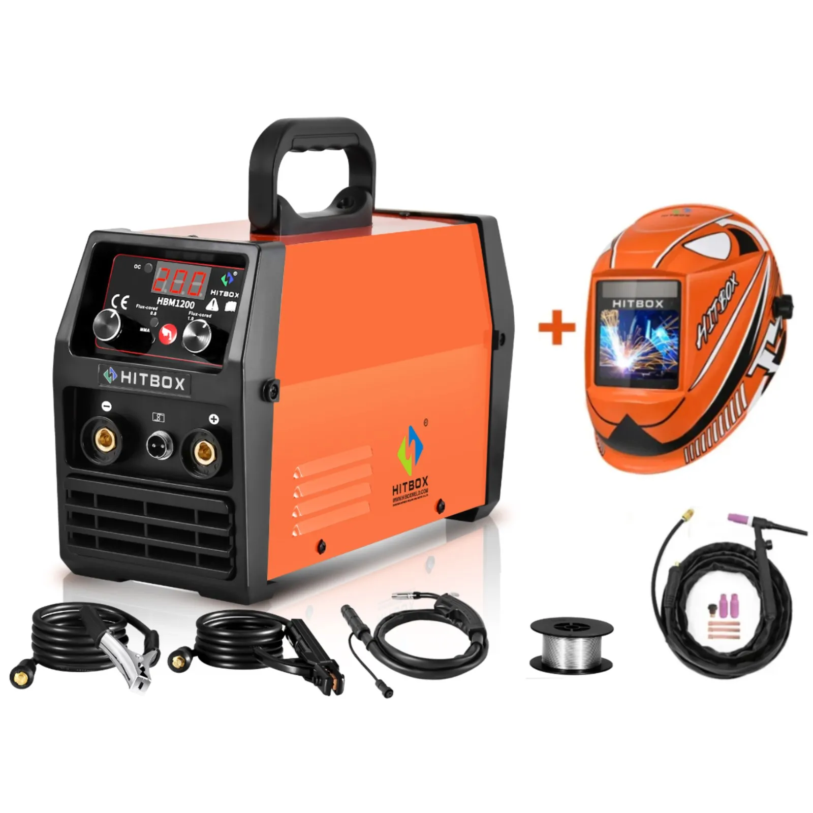 HITBOX MIG Schweißgerät 7-in-1 - Mit Doppelimpuls, Für Aluminium, Gas/Gaslos, 250A