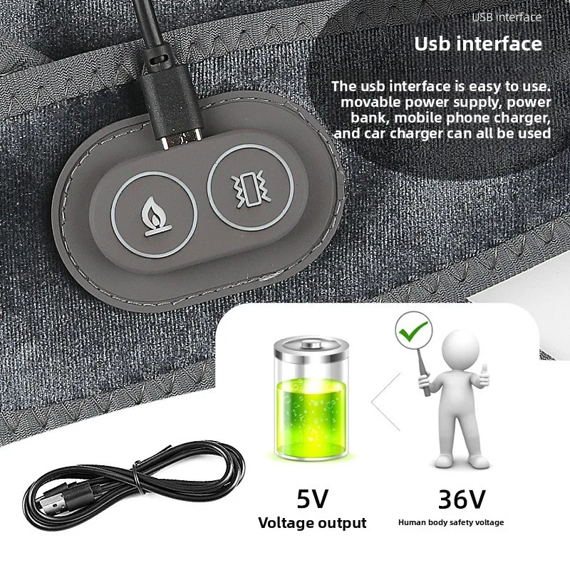 Electric Heating Shoulder Neck Pad Massager Portable Thermal Compress Cervical Brace for Pain Relief Muscle Relaxation