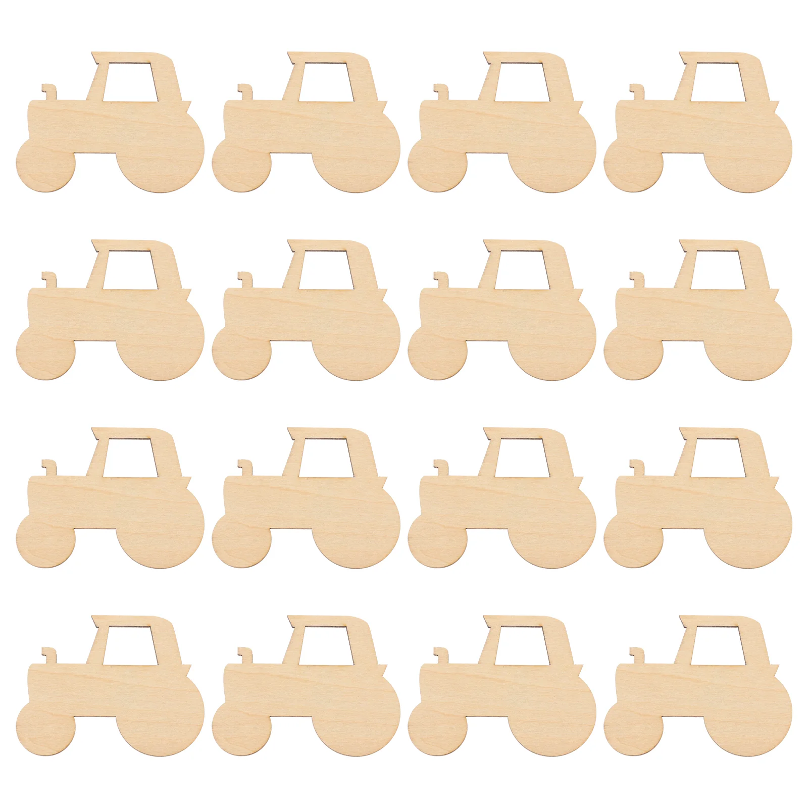 

20 Pcs Cartoon Tractor Party Supplies DIY Wood Hanging Pendants Manual Graffiti Chip Slices Craft Wooden