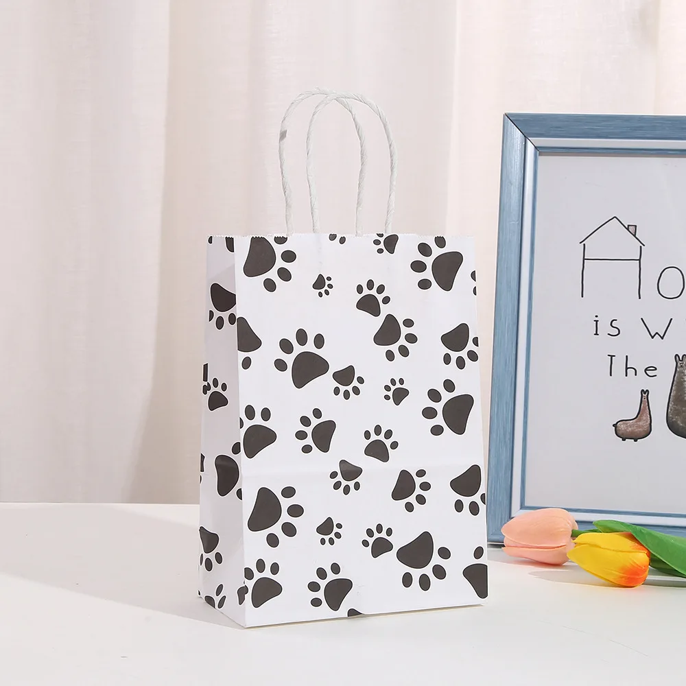 10 Stück niedliche Haustier-Hunde-Klauen-Papier-Geschenkverpackungsbeutel, Haustier-Welpen-Thema, Süßigkeiten-Plätzchen-Tasche für Kinder, Geburtstag, Babyparty, Party-Dekoration – Detail 6