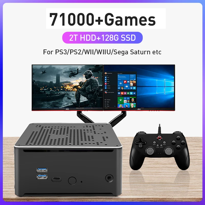 Skinhank ビデオゲームコンソール 10のbatoceraデュアルスクリーン出力 2t Hdd Ps3 Ps2 Ps1 Wii Wiu Ss N64 Video Game Consoles Aliexpress