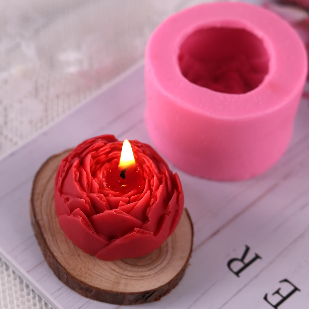 Candle Making Molds, 4pcs DIY Silicone Candle Mold, Cylinder Candle Molds  for Candle Making, Rose Silicone Molds for Candles, Handmade Silicone Soap
