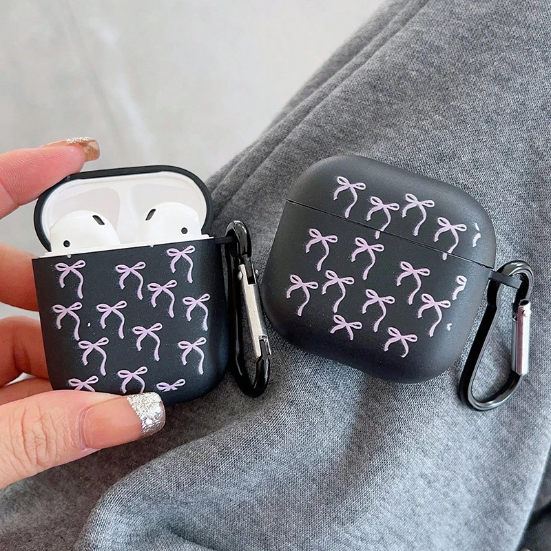 Pink Clear Shockproof AirPods Case with Keychain for AirPods 1 2 Pro