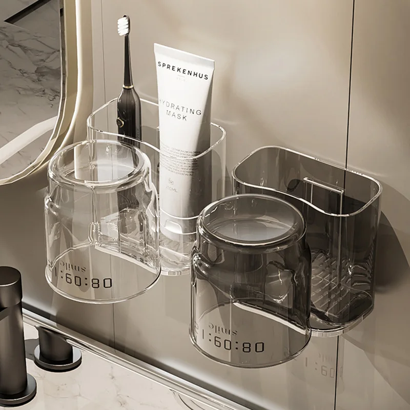 

Lightweight Luxury Toothbrush Holder Perforation-free Toiletries Shelf