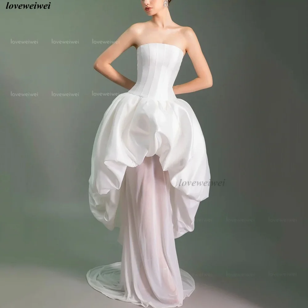 Abiti da sposa Ball Gown eleganti e semplici, personalizzabili, senza spalline, linea ad A, Vestido De Novia - immagine 4