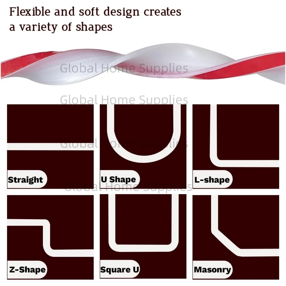 Shower Threshold Water Guard Dam Bottom Seal For Bathroom Glass Shower Door Strip Dry and Wet Separation Caulk Seal Edge Tape
