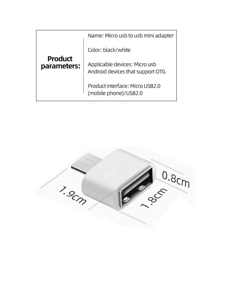 Micro USB OTG Cable Adapter for Xiaomi Redmi Note 5 Micro USB Connector For Samsung S6 Tablet Android USB 2.0 OTG Adapter
