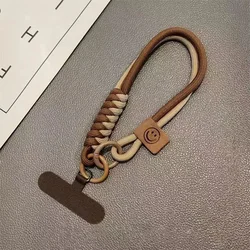 Luxury Braided Wristband Mobile Phone Lanyard with Multifunctional Pendant (Khaki T Card)