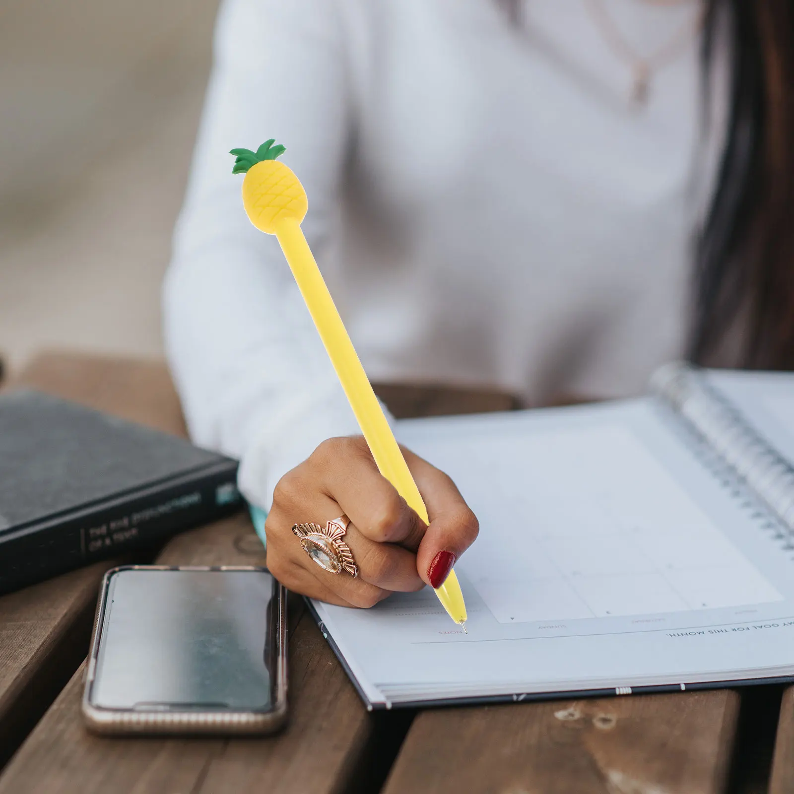 12 Pcs Pineapple Pen Writing Shaped Gel Pens School Supplies Students Stationery Office