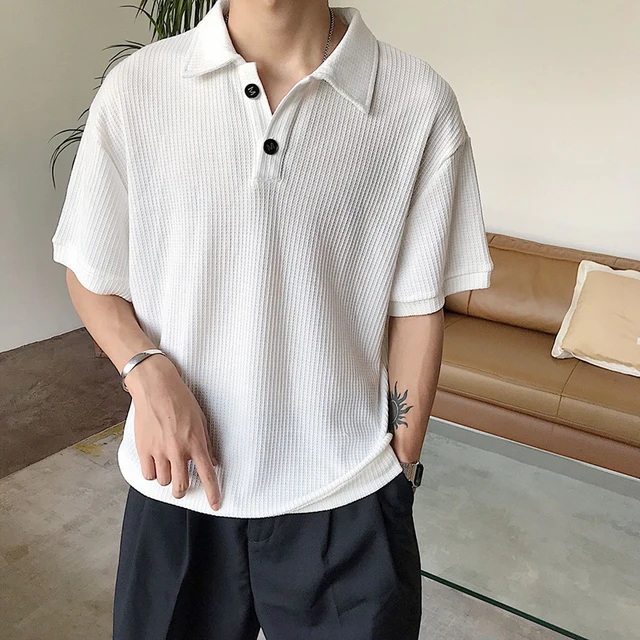 Korean Fashion Men Polo Shirts | Korea Short Sleeve Polo Shirt - Korean  Clothing Men - Aliexpress