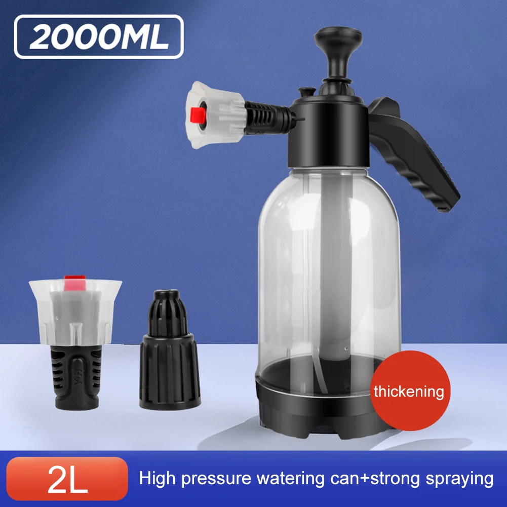 2L Hand Pump Foam Sprayer with 3 Types of Nozzle - My clean deal