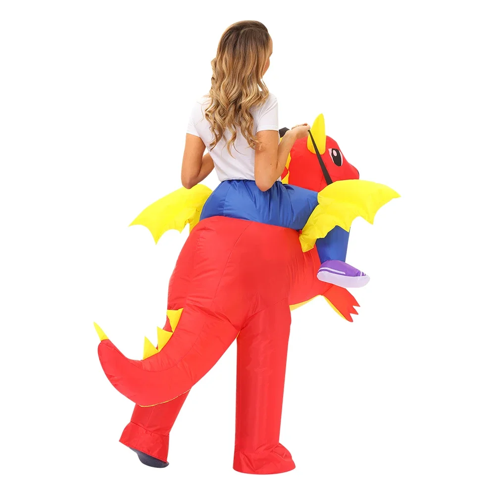 Adults Kids Inflatable Dinosaur Costume Fun Pterosaur Ride Costume Suitable for Halloween Carnival Party Role Playing Props