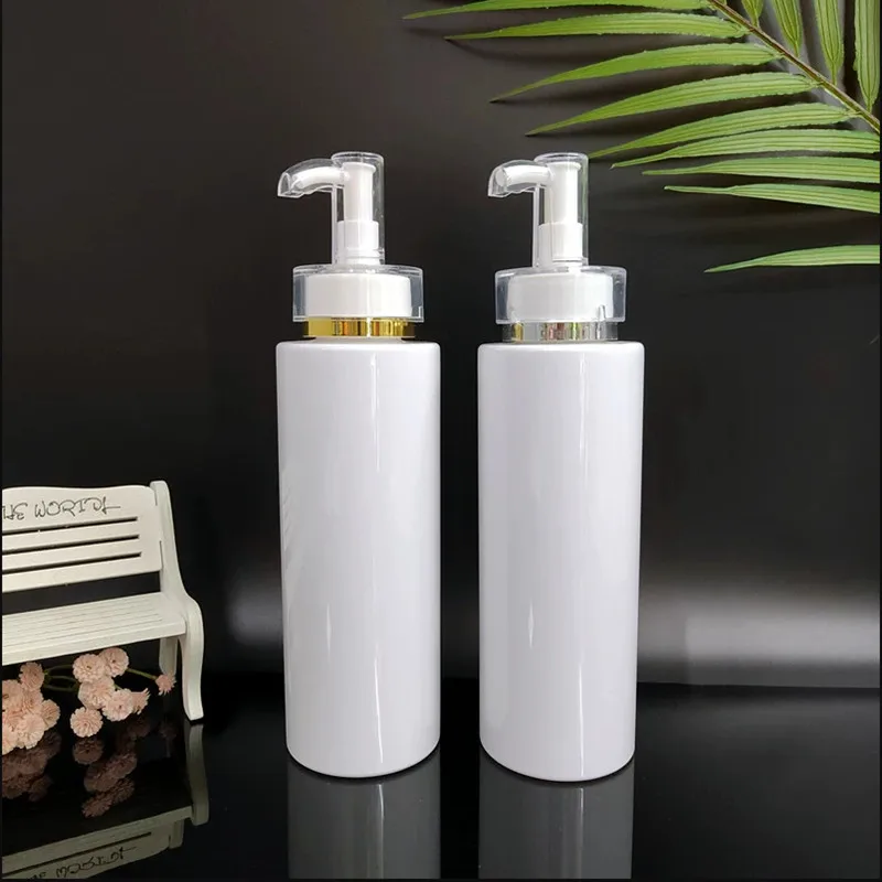 10/30/50pcs 100-500ml 빈 플라스틱 펌프 로션 샴푸 병 하이 엔드 화장품 병 아크릴 펌프 헤드 리필 가능