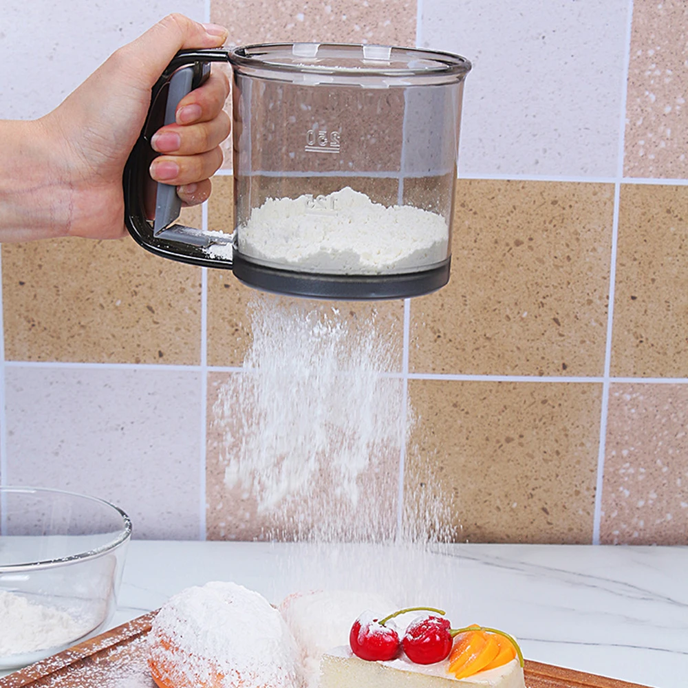 Handheld Flour Sifter Baking Tools, 40 Mesh Semi-automatic Filter Flour Baking Special Sieve Kitchen Ultra-fine Filter Cup Mesh