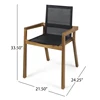 DINING CHAIR,Set of 2,Teak Frame+ Beige Textile  Their combination of sturdy construction, sleek beige mesh 6