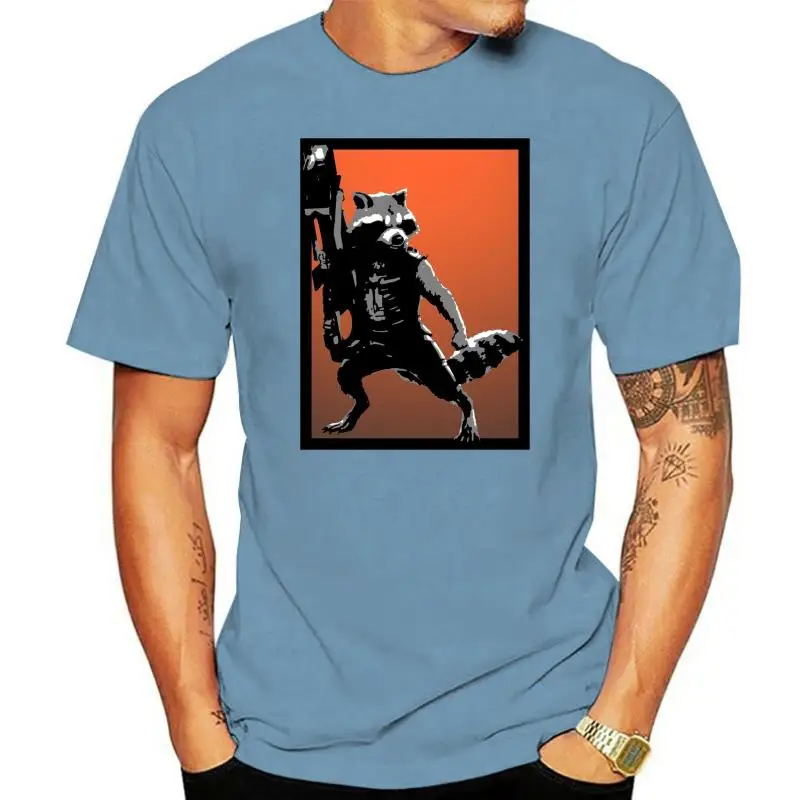 Rocket Raccoon T Shirt Rocket Racoon T-Shirt Cotone Manica Corta T-Shirt Graphic Beach 5X Fun Men Tshirt