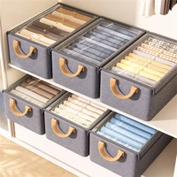 Space Efficient Fabric Storage Container with Lid Easy To Store Clothing Holder 1