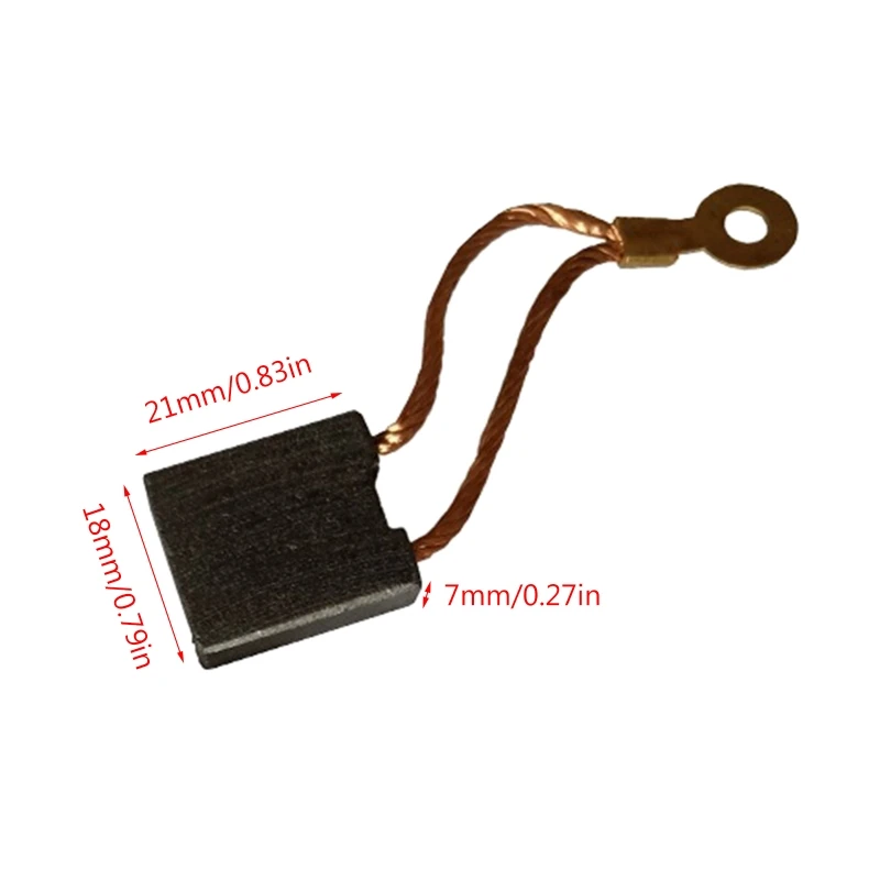 2Pc 21x18x7mm Carbon Brush for Electric Motor Power Tool Replacement Repair Part