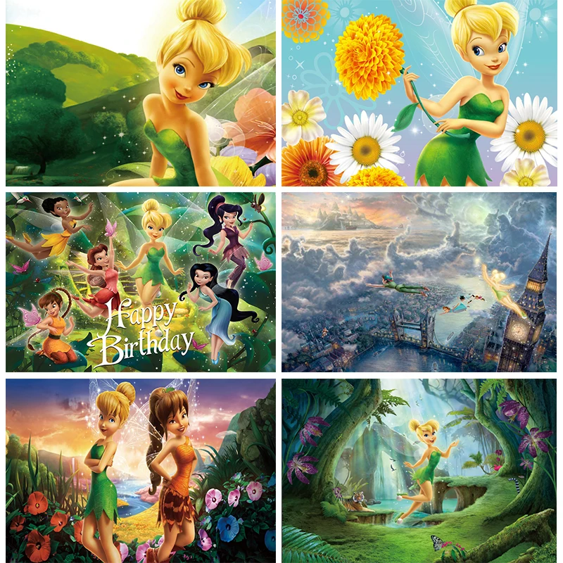 Disney Wonderland Tinker Bell Sfondo Ragazze Festa Di Compleanno Foto Sfondo Fata Tinkerbell Peter Pan Enchanted Forest Decor