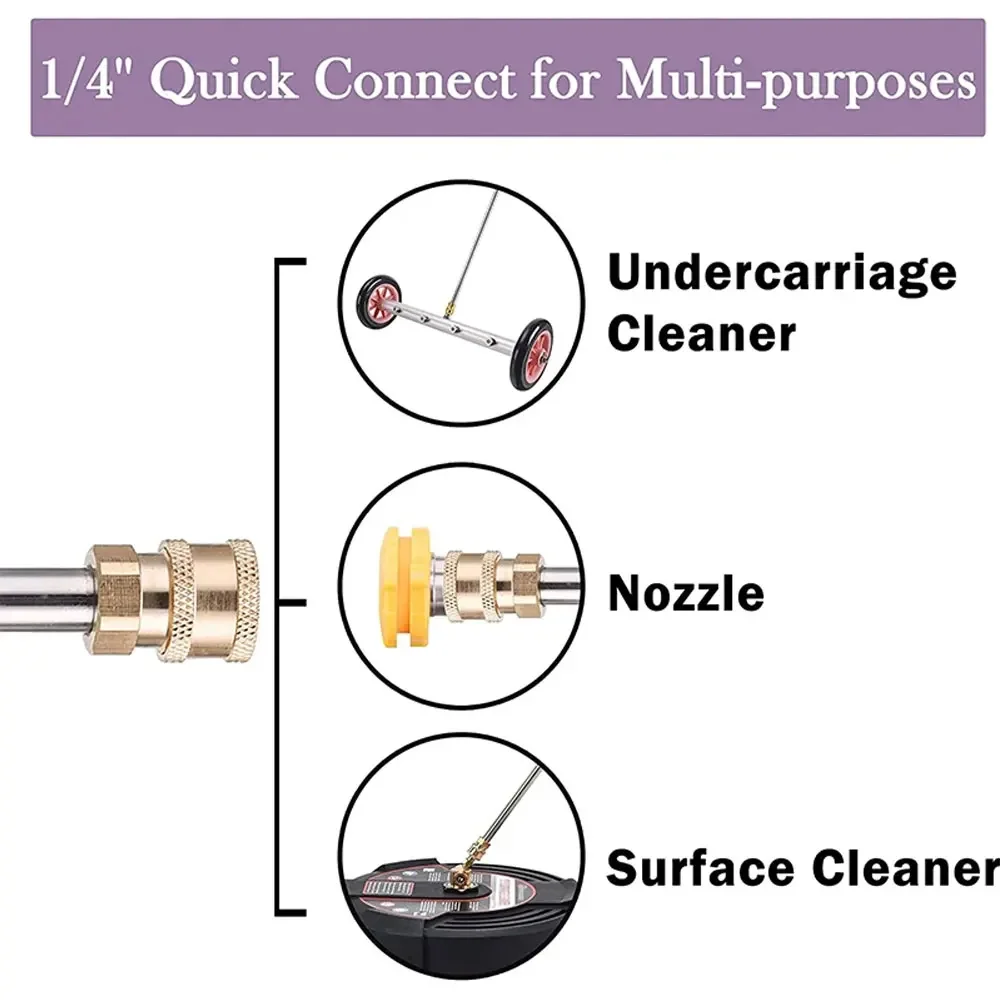 High Pressure Car Washing Machine Accessories Water Gun Extension Rod 1/4 Inch Quick Connector Quick Rinse Machine Cleaning 5