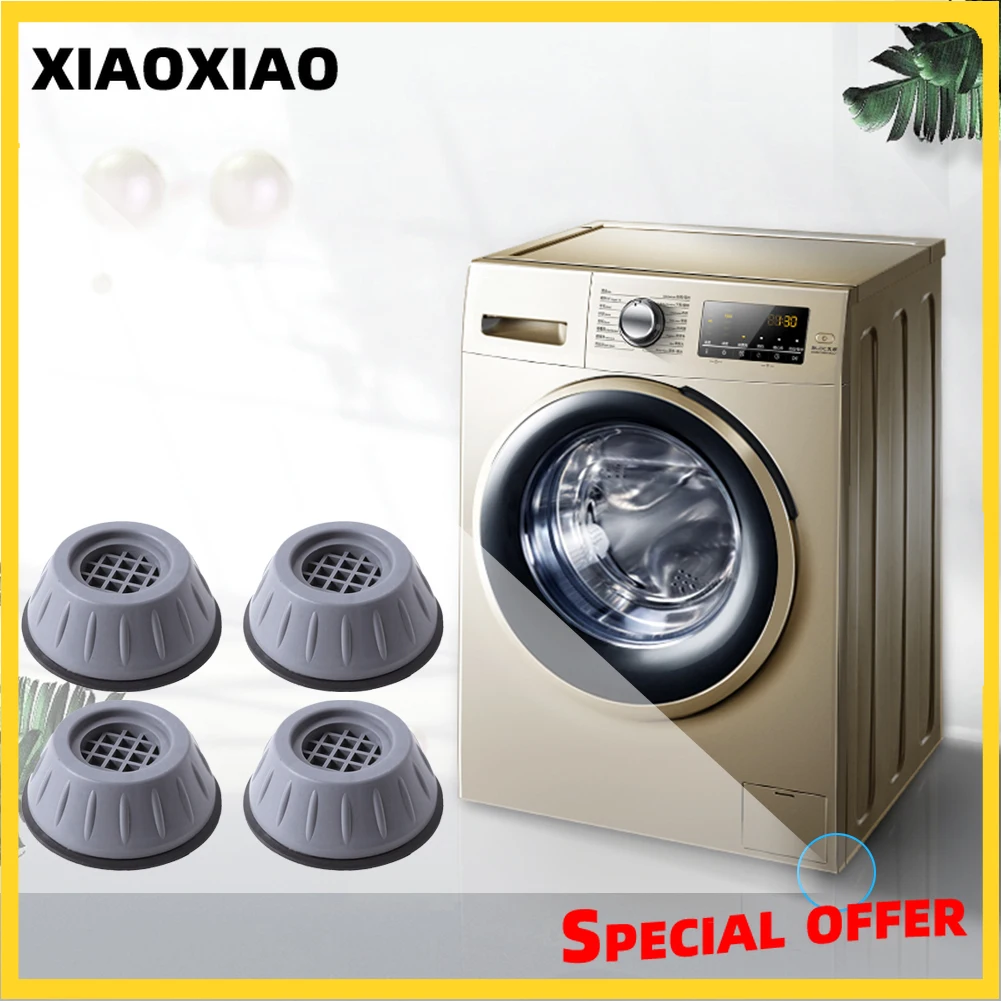 Feet for Washing Machine Walking Pad Rubber Anti Vibration Noise Reduce Shake Free Shock Absorbing Non-slip Foot Pads Black