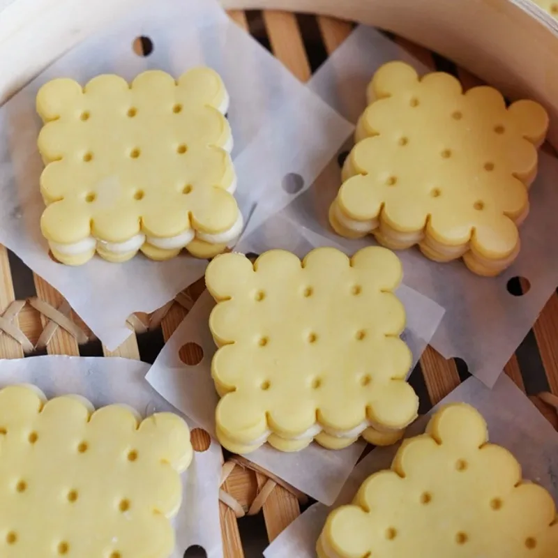 Chocolate Sandwich Cookies Classic Square Round Cookie Cutter Biscuit Mould Pressable Fondant Stamp Cake Decor Baking Supplies