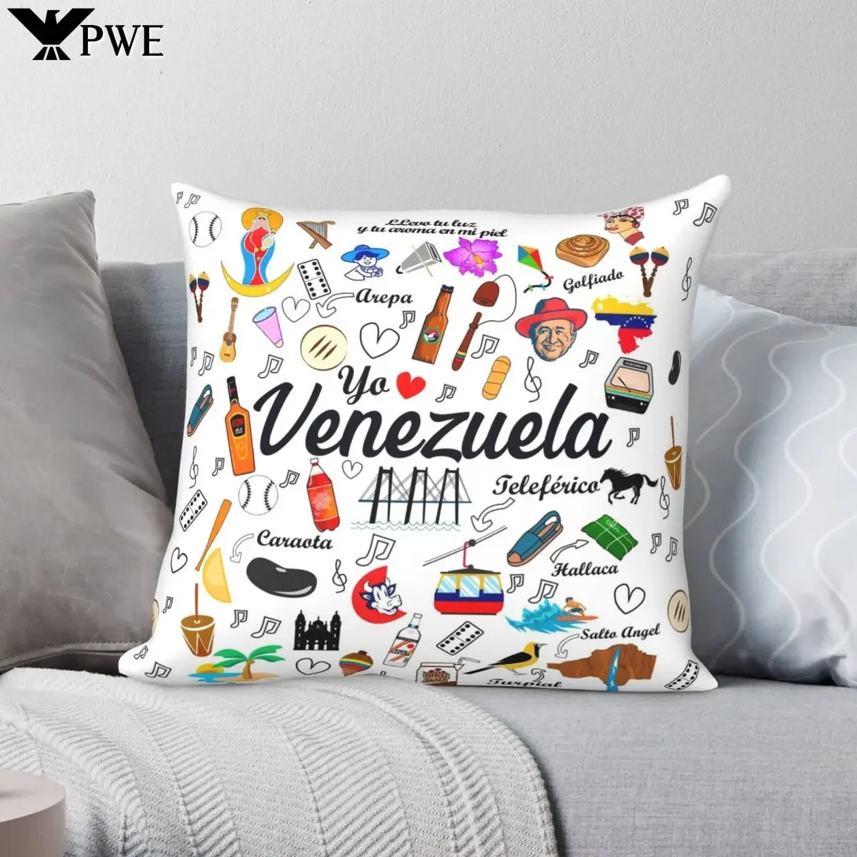 Venezuela Pride Print Pattern Sofa Cushion Cover Pillow Cover Home Decoration Party Car Bedding