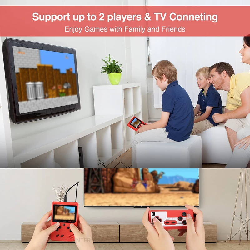 NEW Portable Retro Mini Video Game Console 8-Bit Handheld Game Player Built-in 400 games AV Out Game Console Gameboy videojuego