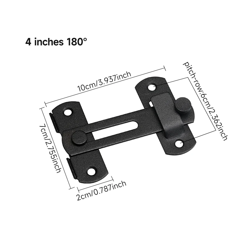 Door Latch Sliding Barn Door Latch for Locking Sliding 180 Degree Right Angle Door Lock Gate Bolt Wine Cabinet Closet Window Lock Plug