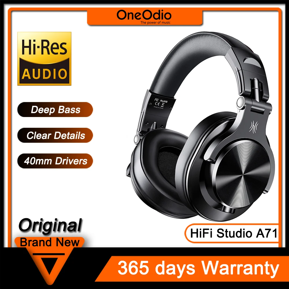 Oneodio A71 Cuffie Da Studio Per Bassi Profondi Cuffie Hi-Res Cablate Con Microfono Cuffie Audio Stereo Per Dj Mixing Registrazione Audio